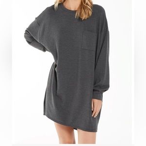 Z Supply HARPER SHIRT DRESS - Charcoal Heather Size XS